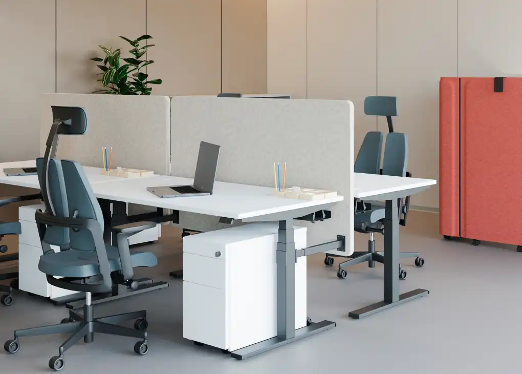 Sit-stand height adjustable desk