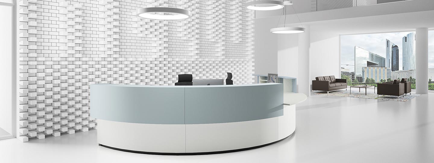 Curved reception desk