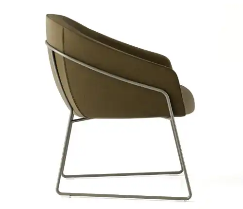 Paloma chair with sled base and exposed frame