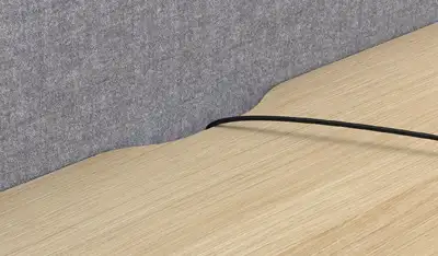 Alto desktop with scoop cable access