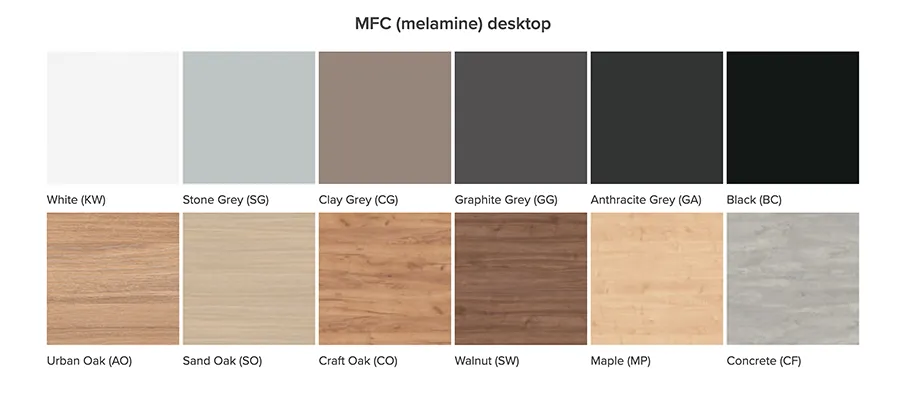 Alto melamine colours