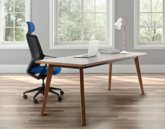 Martin wood veneer contemporary executive desk