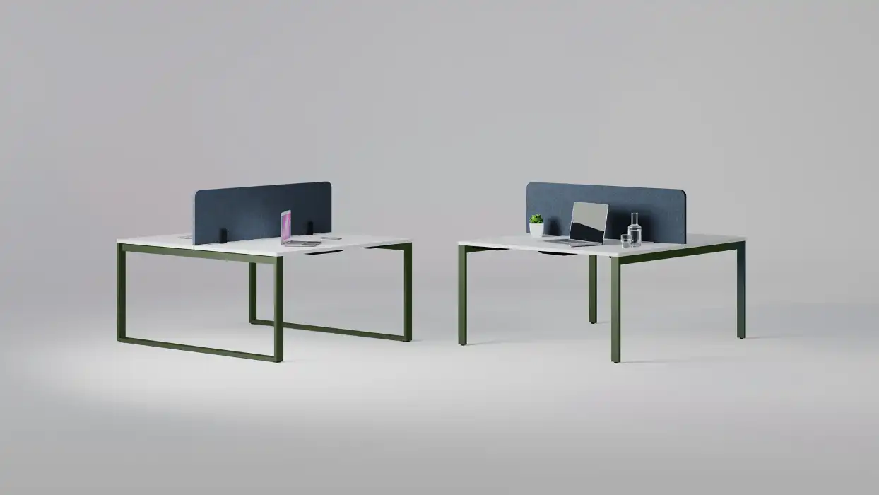 SQart 2-user bench desk with loop or straight legs