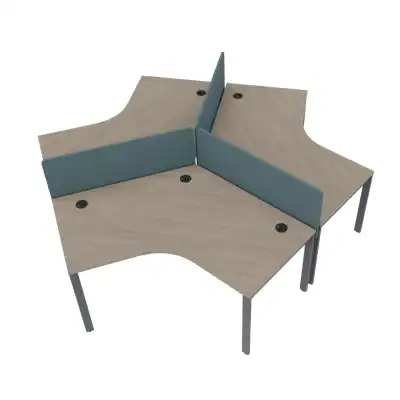 SQart cluster of 3 120 degree desks
