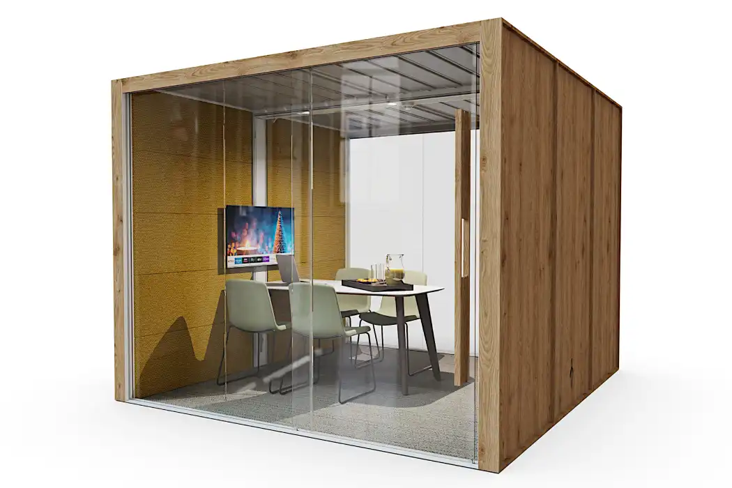 Air-25 office pod Office meeting pod with wood exterior