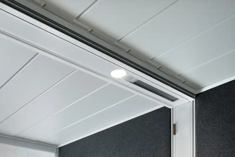 Air3 acoustic pod roof slats in fully closed position