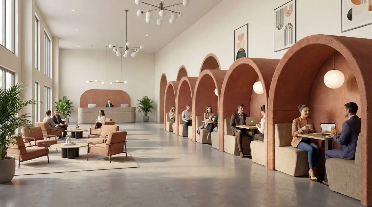 Archie arched 2-seat office booth