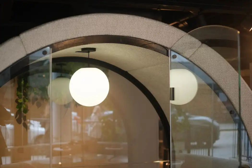 Archie office pod with arched glass door