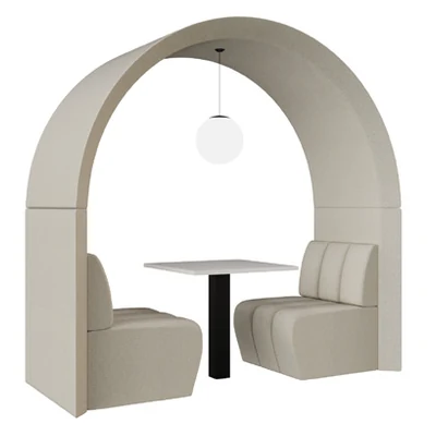 Archie 2-seater office pod with no back wall