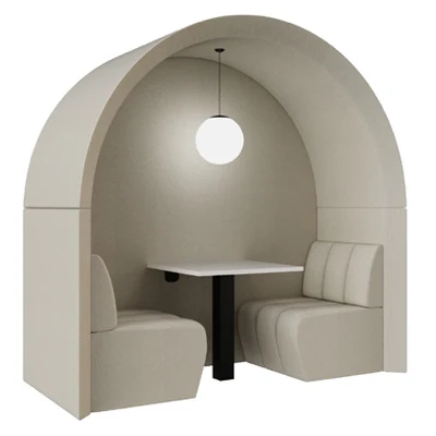 Archie 2-seater office pod with full back wall