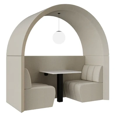Archie 2-seater office pod with half back wall
