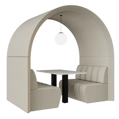 Archie 4-seater office pod with no back wall