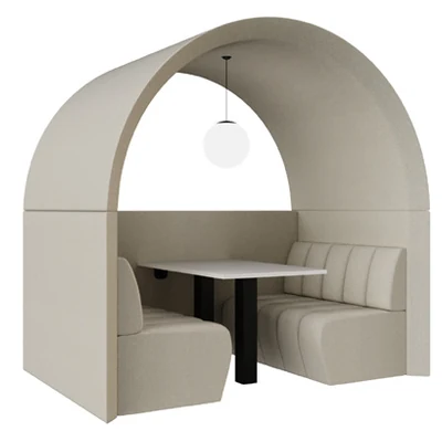 Archie 4-seater office pod with half back wall
