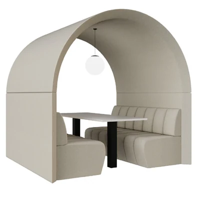 Archie 6-seater office pod with no back wall
