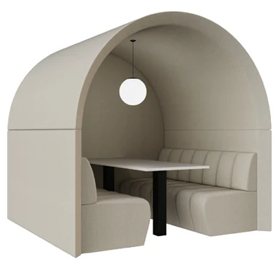 Archie 6-seater office pod with full back wall