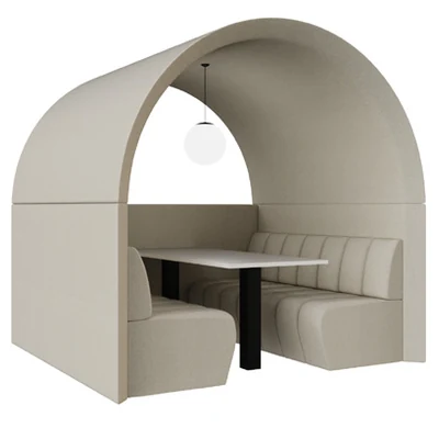 Archie 6-seater office pod with half back wall