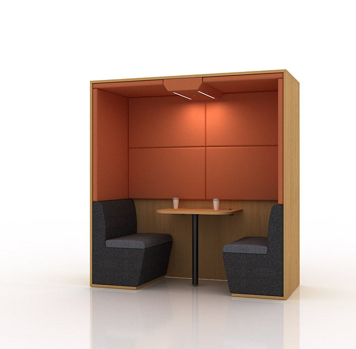 Flat roof office booth