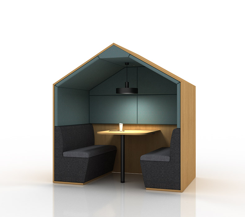 Pitched roof office booth