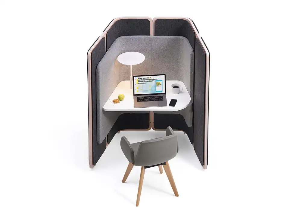Coppice individual work booth with lamp