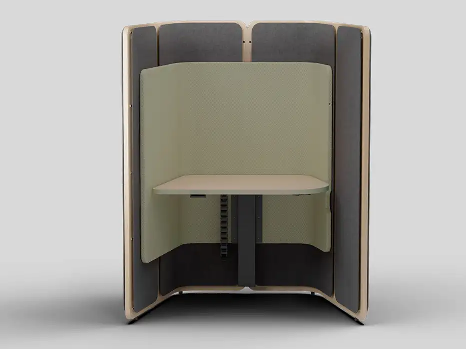 Coppice work 04 booth with height-adjustable desk