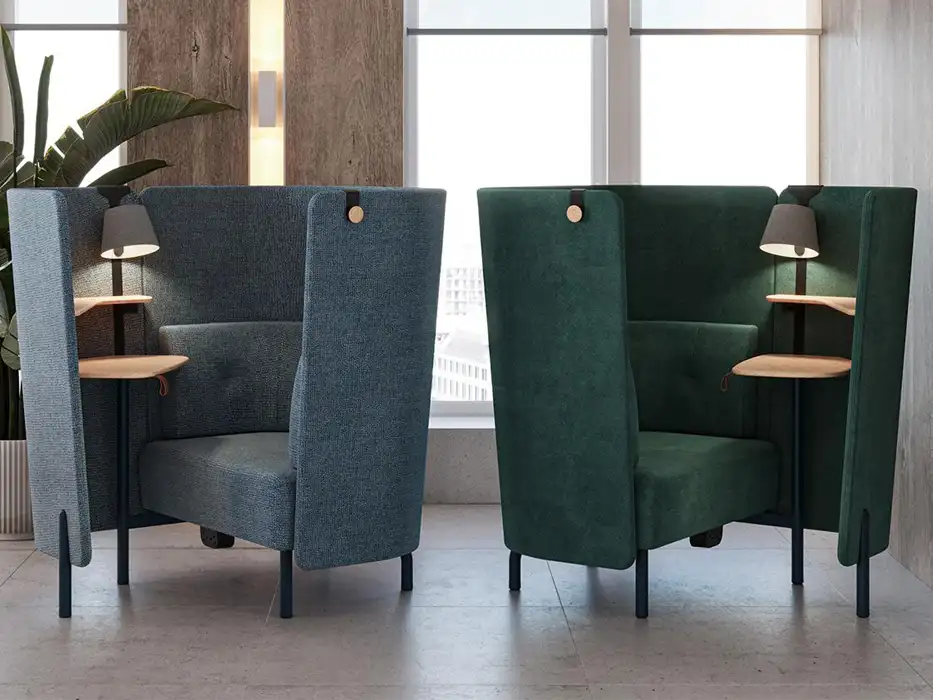 Diggs privacy booths placed back to back