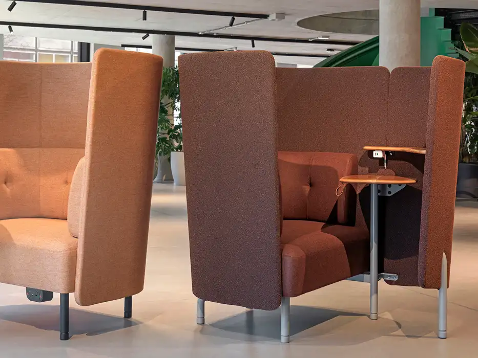 Diggs privacy booth cushioned seating