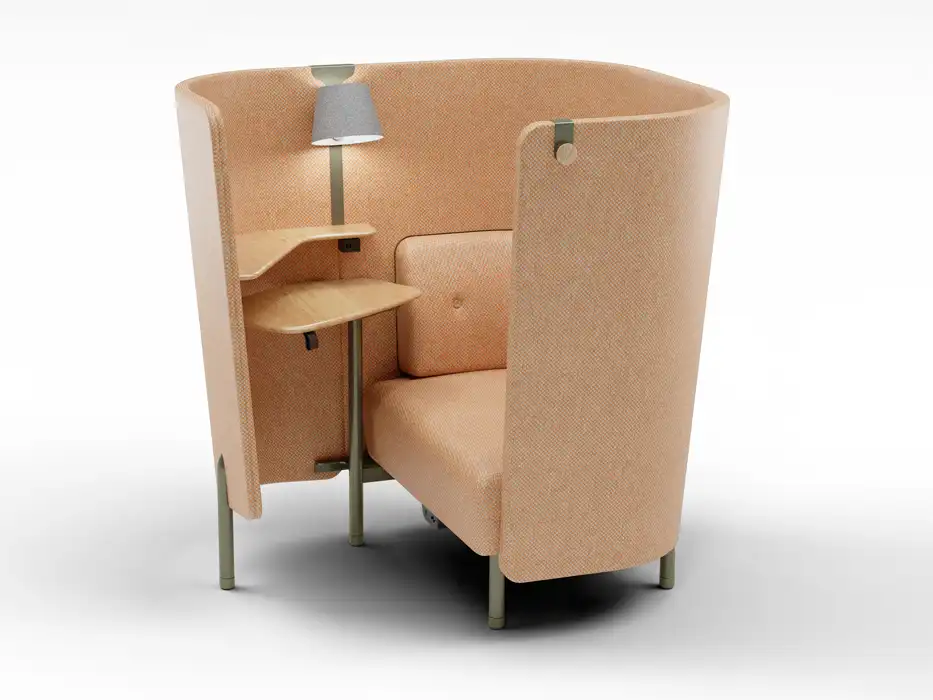 Diggs privacy booth with small swivel & shelf 