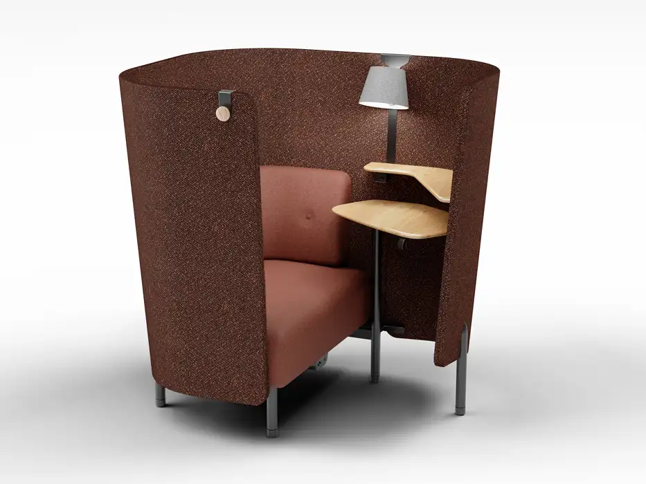 Diggs office booth with lamp & coat hook