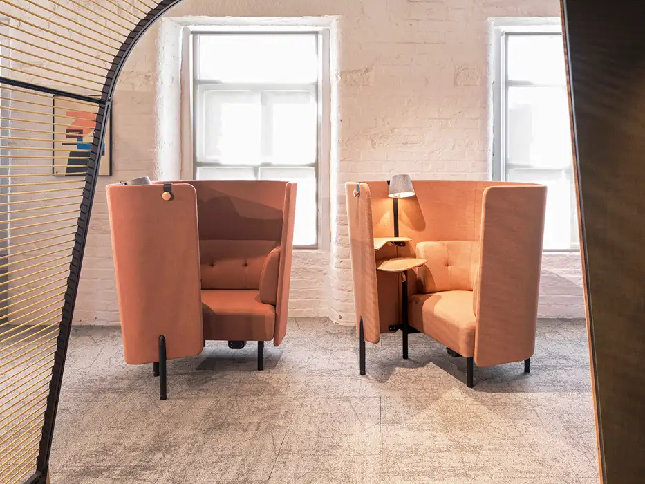 Diggs privacy booths in contemporary workspace