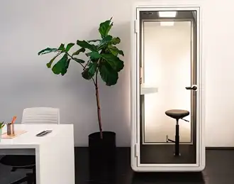Kolo Solo Phone Booths with work shelf & adjustable stool