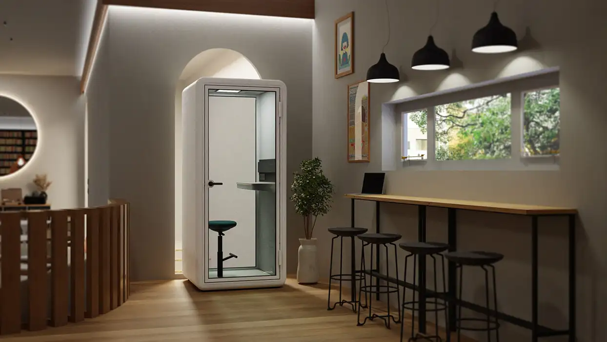 Kolo Solo Phone Booth in a social cafe space