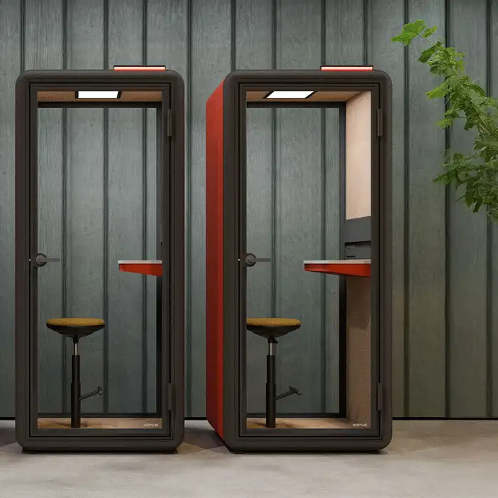 Kolo Solo Phone Booths in bespoke red