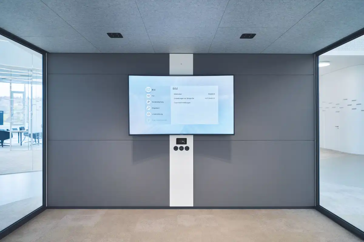 se Cube Max technical wall with touch control panel, Tv and power supply