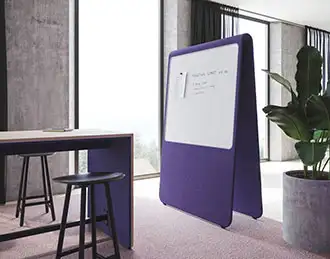 Mobile Alp office screen with hanging whiteboard