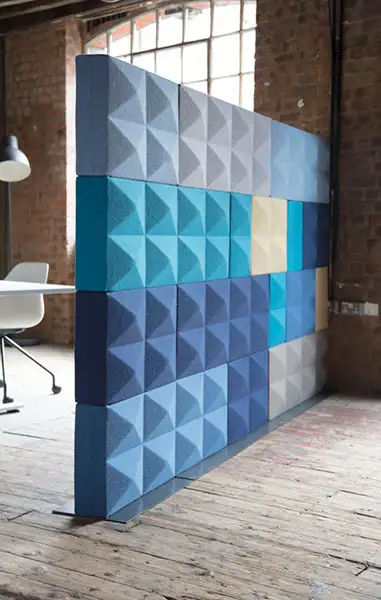 Fabricks colourful acoustic dividing office partition