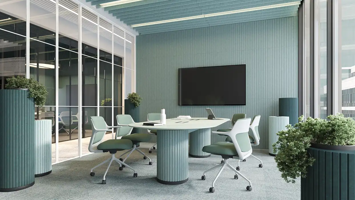 PET Acoustic wall panels with pattern and ceiling baffles