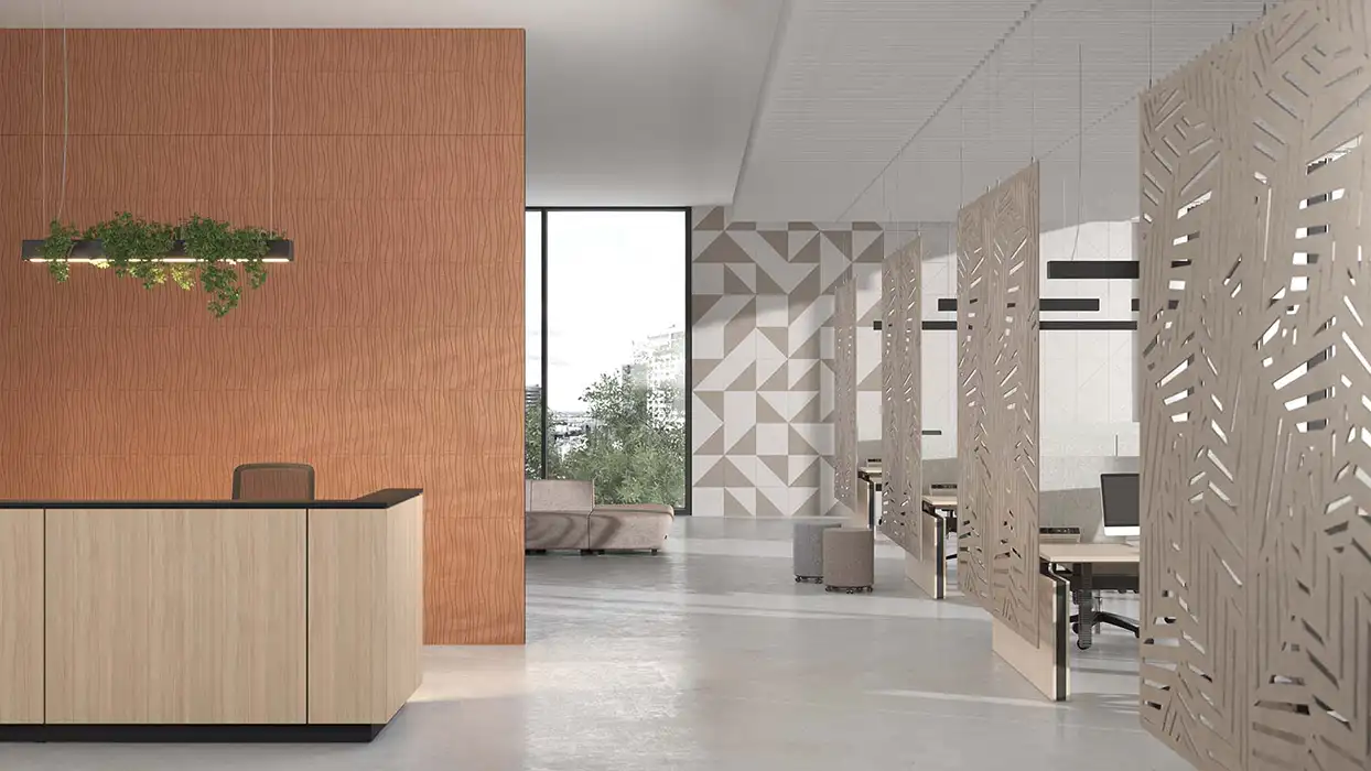 PET suspended acoustic screens