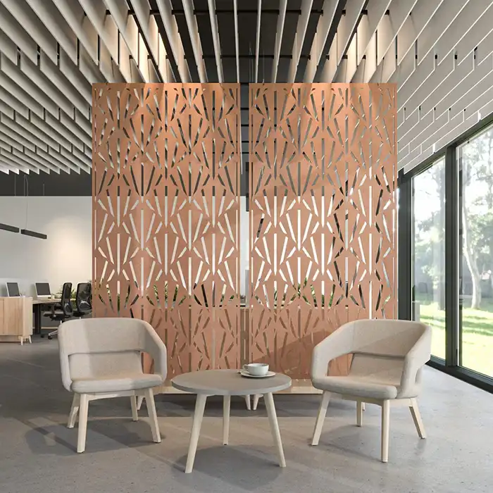 PET suspended acoustic divides and ceiling baffles