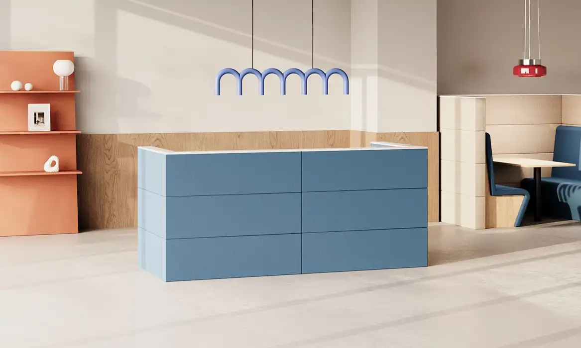 Sand Wall upholstered acoustic reception desk