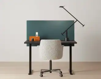 Rectangular desk divider in fabric 