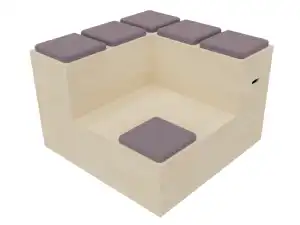 Birch ply corner tiered seating with seat pads