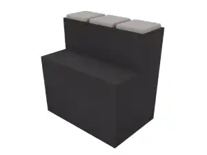 3rd level tiered seating in black