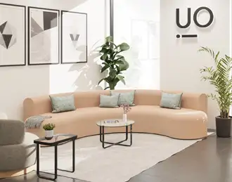 Curved modular sofa