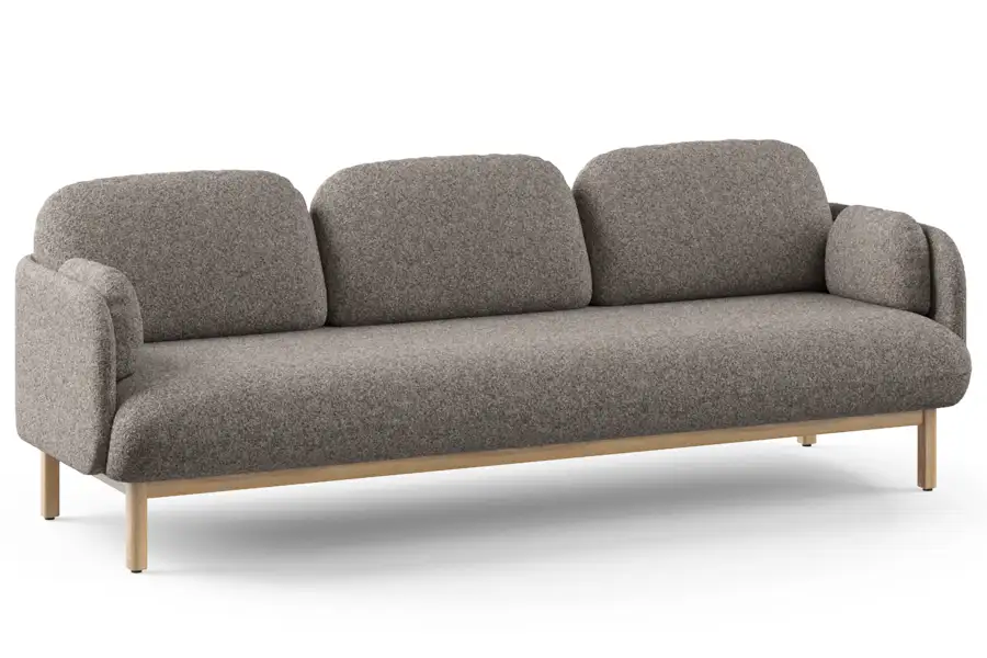 Myami Long Sofa with wood frame and legs