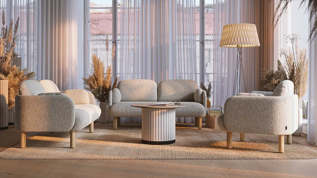 Myami 2 seat sofas with wood legs 