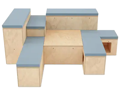 Platforms Additions Platforms Additions tiered seating in plywood