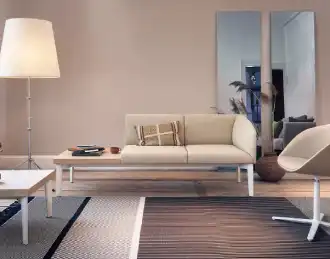 Modular office sofa with built-in table