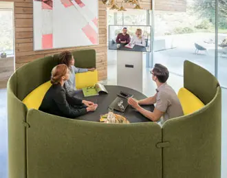 Round high back meeting sofa