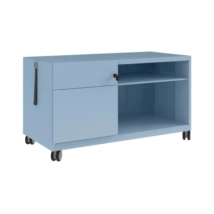 Office Caddy in light blue with pull strap