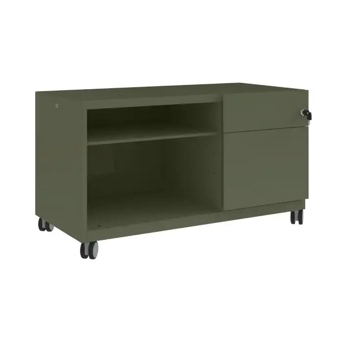 Office Caddy right handed drawers in olive green